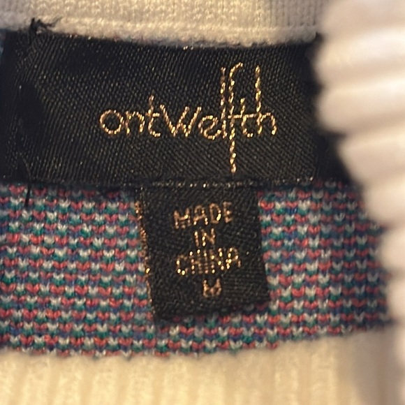 OntWelfth Double Knit Long Sleeve Turtleneck Daisy Flower Graphic Sweater Size M - Picture 11 of 13